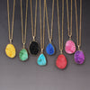 Natural Druzy Agate Quartz Stone Necklace Offer