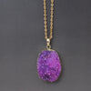 Natural Druzy Agate Quartz Stone Necklace