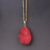 Natural Druzy Agate Quartz Stone Necklace Offer