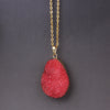 Natural Druzy Agate Quartz Stone Necklace