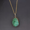 Natural Druzy Agate Quartz Stone Necklace Offer